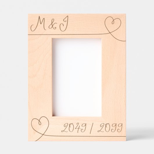 ミニマルハートス結婚ヴァレンティネス記念日 レーザー彫刻フレーム (正面)