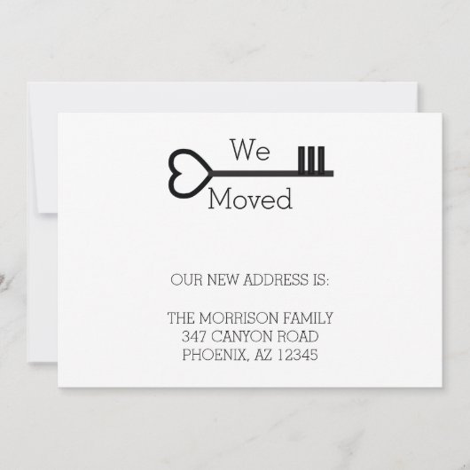 ミニマルハートハウス鍵新しいアドレス移動 案内状 (正面)