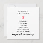 ミニマルハートハッピー結婚20周年 カード (正面)