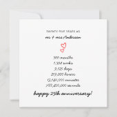 ミニマルハートハッピー結婚25周年 カード (正面)
