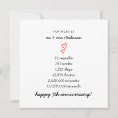 ミニマルハートハッピー結婚5周年 カード (正面)