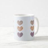 ミニマルハートパターン暖かいソフトエレガンス コーヒーマグカップ (正面右)