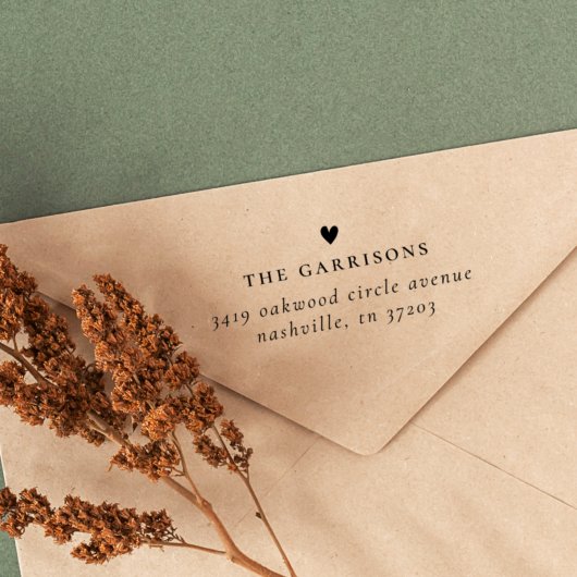 ミニマルハートファミリー名差出人住所 ラバースタンプ