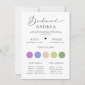 ミニマルハートフォトスクリプトBridesmaid情報カード 招待状 (正面)