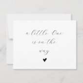 ミニマルハートフォトベビー発表カード サンキューカード (正面)