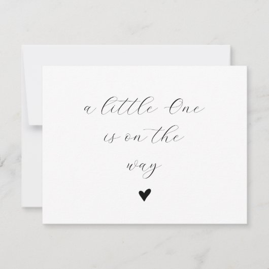 ミニマルハートフォトベビー発表カード サンキューカード (正面)