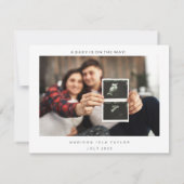 ミニマルハートフォトベビー発表カード サンキューカード (裏面)