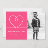 ミニマルハートホットピンクバレンタインデーの写真 シーズンカード (正面)