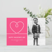 ミニマルハートホットピンクバレンタインデーの写真 シーズンカード (スタンド正面)