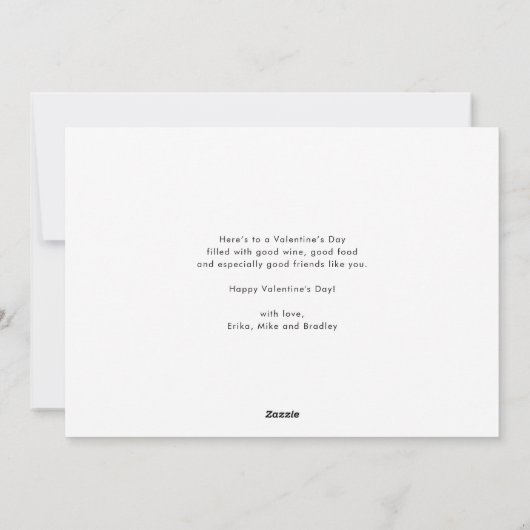 ミニマルハートホットピンクバレンタインデーの写真 シーズンカード (裏面)