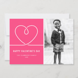 ミニマルハートホットピンクバレンタインデーの写真 シーズンカード