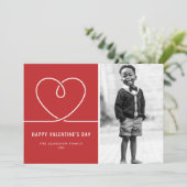 ミニマルハートレッドハッピーバレンタインデー写真 シーズンカード (スタンド正面)