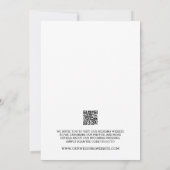 ミニマルハートワンフォトウェディングの日付を保存 招待状 (裏面)