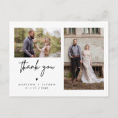 ミニマルハート写真結婚の感謝ポストカード ポストカード (正面)