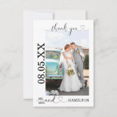 ミニマルハート結婚スクリプトの写真 サンキューカード (正面)