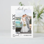 ミニマルハート結婚スクリプトの写真 サンキューカード (スタンド正面)