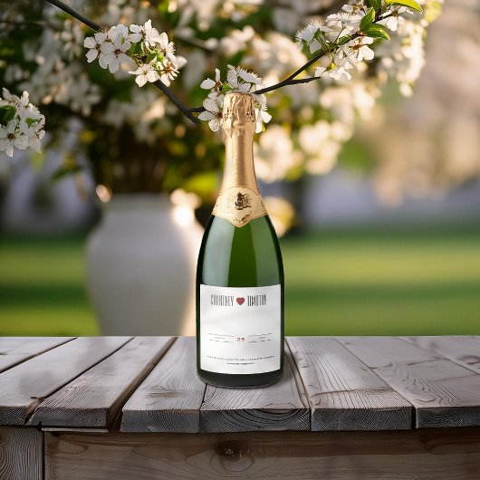 ミニマルハート結婚ズ スパークリングワインラベル