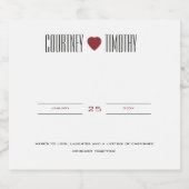 ミニマルハート結婚ズ スパークリングワインラベル (シングルラベル)