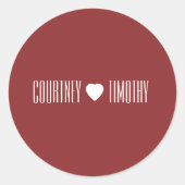 ミニマルハート結婚ズ ラウンドシール (正面)