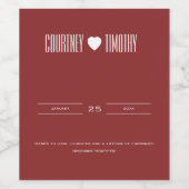 ミニマルハート結婚ズ ワインラベル (シングルラベル)