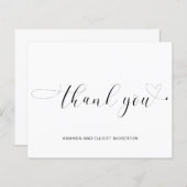 ミニマルハート結婚予算サンキューカード (正面/裏面)