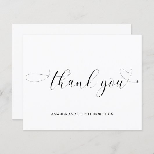 ミニマルハート結婚予算サンキューカード (正面/裏面)