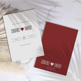 ミニマルハート結婚式の日付の保存 セーブザデート