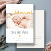 ミニマルハート賛美写真の誕生の発表 サンキューカード