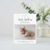 ミニマルハート2エレガント写真の誕生発表 ポストカード (スタンド正面)