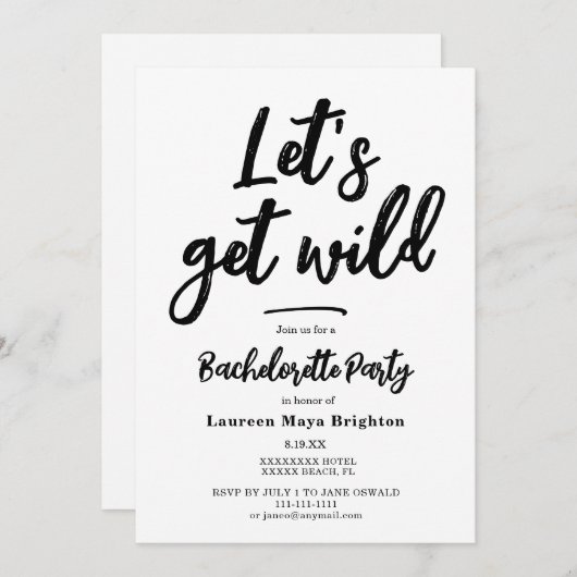 ミニマルバチェロレッテ招待状 招待状 (正面/裏面)