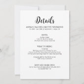 ミニマルバチェロレッテ旅程招待状 招待状 (裏面)