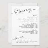 ミニマルバチェロレッテ週末の日程 招待状 (裏面)