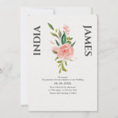 ミニマルバラと結婚葉 招待状 (正面)