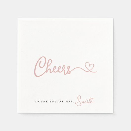 ミニマルバラの未来のミセスへの応援 スタンダードカクテルナプキン (正面)