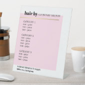 ミニマルバラフェイク金ゴールド線ヘアスタイリストメニュー 台座サイン (インサイチュ)