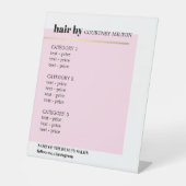 ミニマルバラフェイク金ゴールド線ヘアスタイリストメニュー 台座サイン (正面)