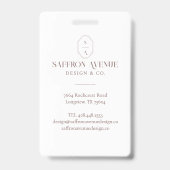 ミニマルバラベージュIDカスタムモノグラムロゴ&写真 バッジ (裏面)