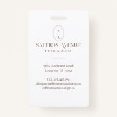 ミニマルバラベージュIDカスタムモノグラムロゴ&写真 バッジ (裏面)