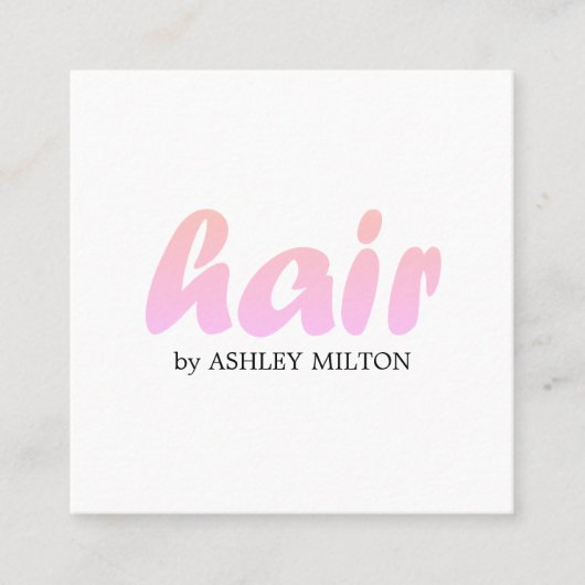 ミニマルバラホワイト美容師 スクエア名刺 (正面)