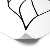 ミニマルバラワンラインアートスケッチブラック ポスター (角)