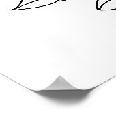 ミニマルバラワンラインアートスケッチブラック ポスター (角)