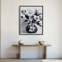 ミニマルバラ花瓶スタイリッシュスケッチモダン