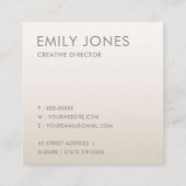 ミニマルバラ金ゴールドきらめく スクエア名刺 (裏面)