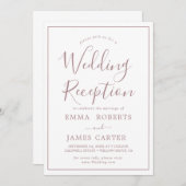 ミニマルバラ金ゴールドウェディングレセプション招待状 招待状 (正面/裏面)