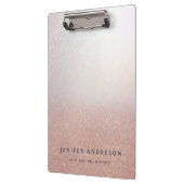 ミニマルバラ金ゴールドグラデーショングリッターシンプルポケット クリップボード (左)