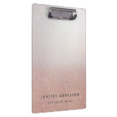 ミニマルバラ金ゴールドグラデーショングリッターシンプルポケット クリップボード (右)