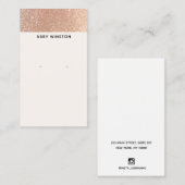 ミニマルバラ金ゴールドグリッターイヤリングディスプレイ 名刺 (正面/裏面)