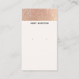 ミニマルバラ金ゴールドグリッターイヤリングディスプレイ 名刺