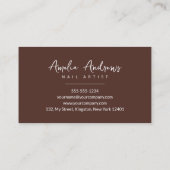 ミニマルバラ金ゴールドグリッターネイルアーティストサロン 名刺 (裏面)