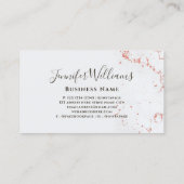 ミニマルバラ金ゴールドグリッターメイクアップアーティストモダン 名刺 (裏面)